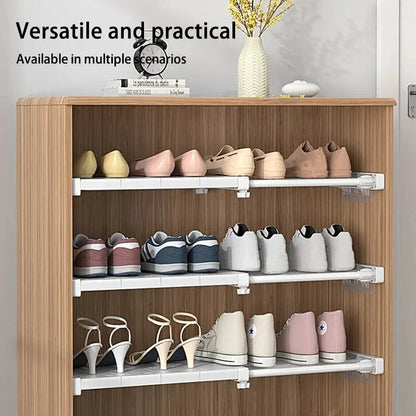 Expandable Closet Tension Shelf Storage Rack for Wardrobe, Kitchen, Bathroom