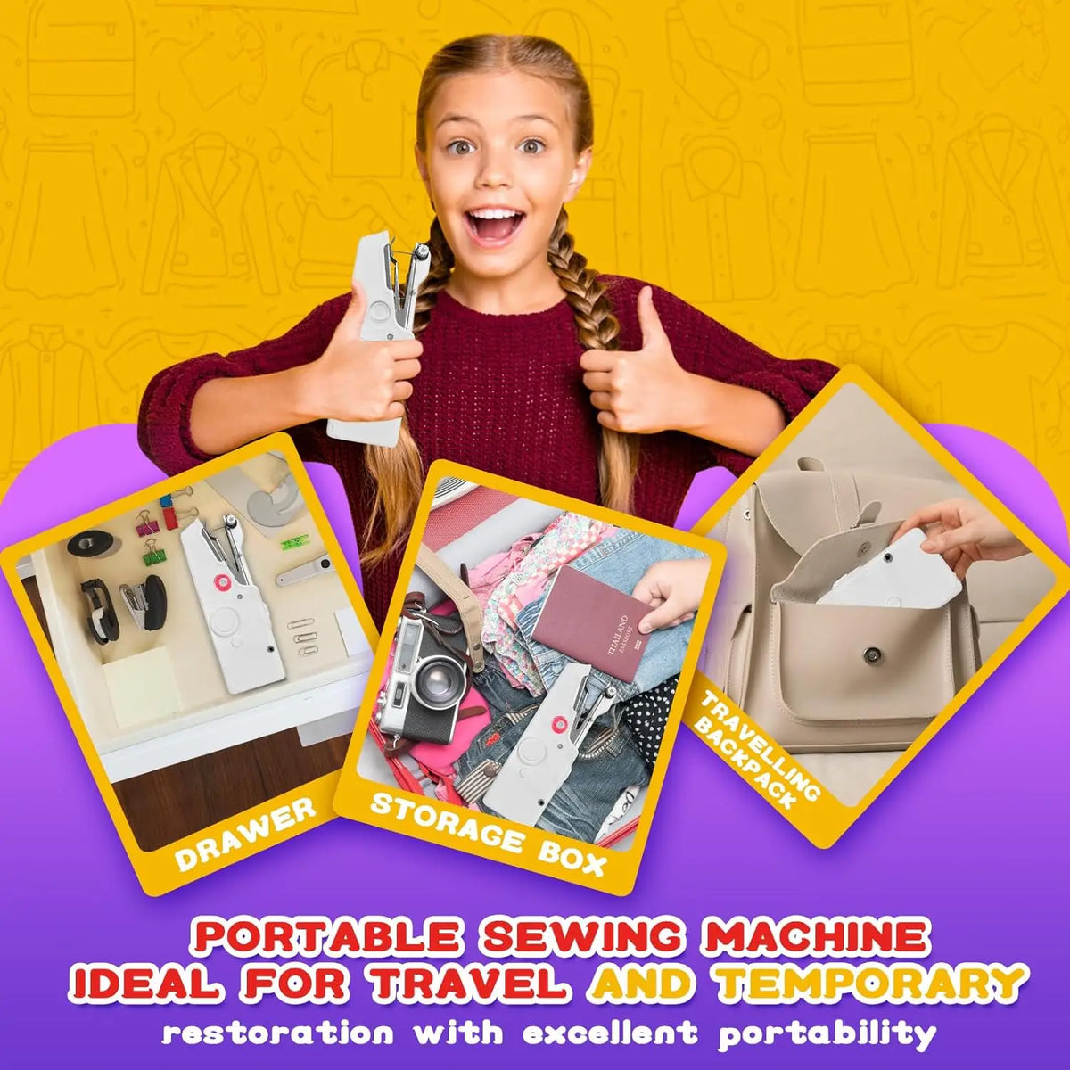 🏆Flash Sale⚡ 50K+ SOLD! Almost Gone-💥🔥 Portable Handheld Sewing Machine