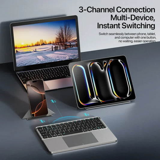 Foldable Wireless Keyboard with Touchpad