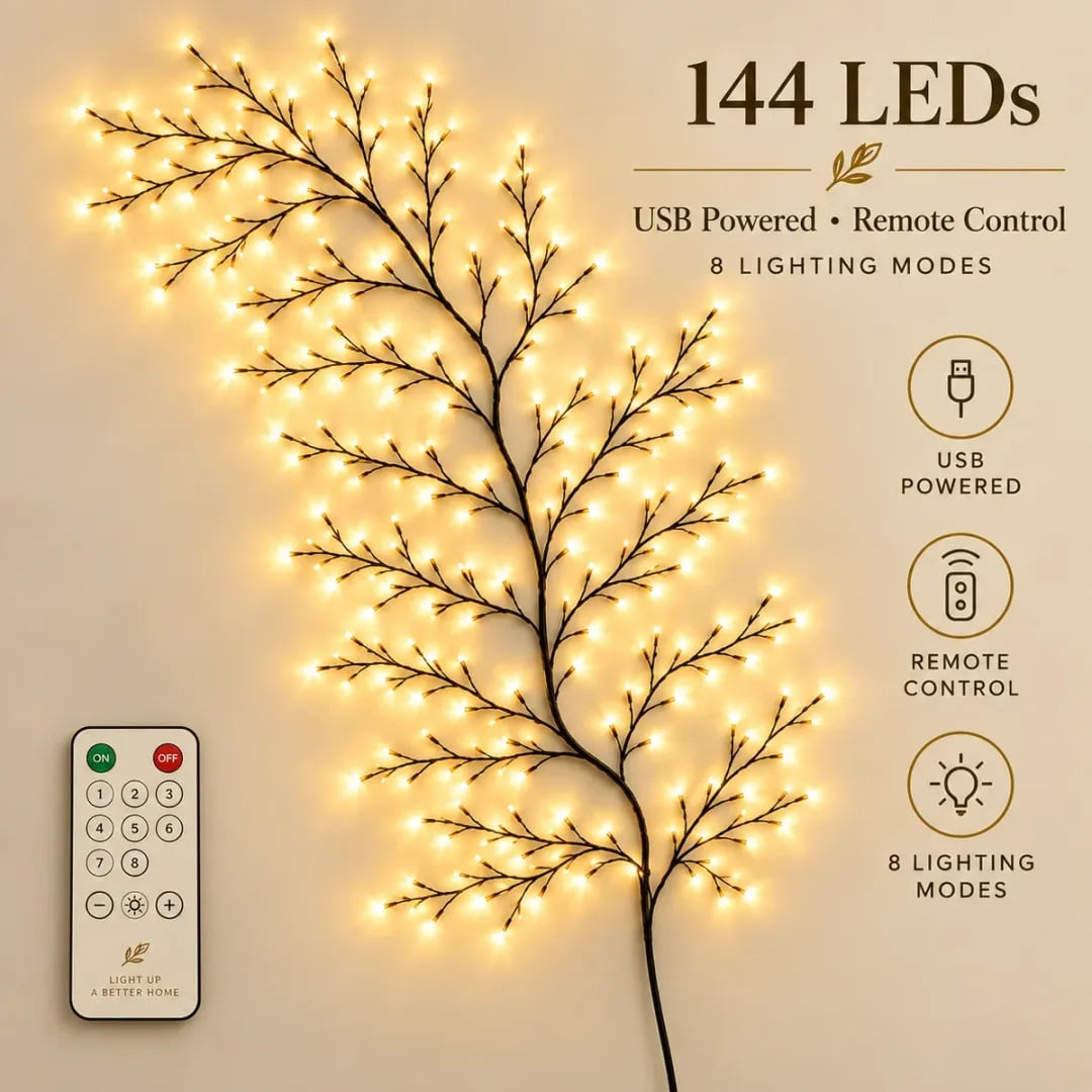FlexiGlow Willow Vine Lights - Remote & USB