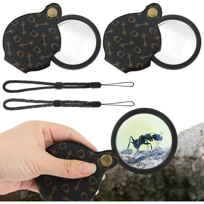 15X Foldable Pocket Magnifier – HD Optical Lens with ABS Protective Cover